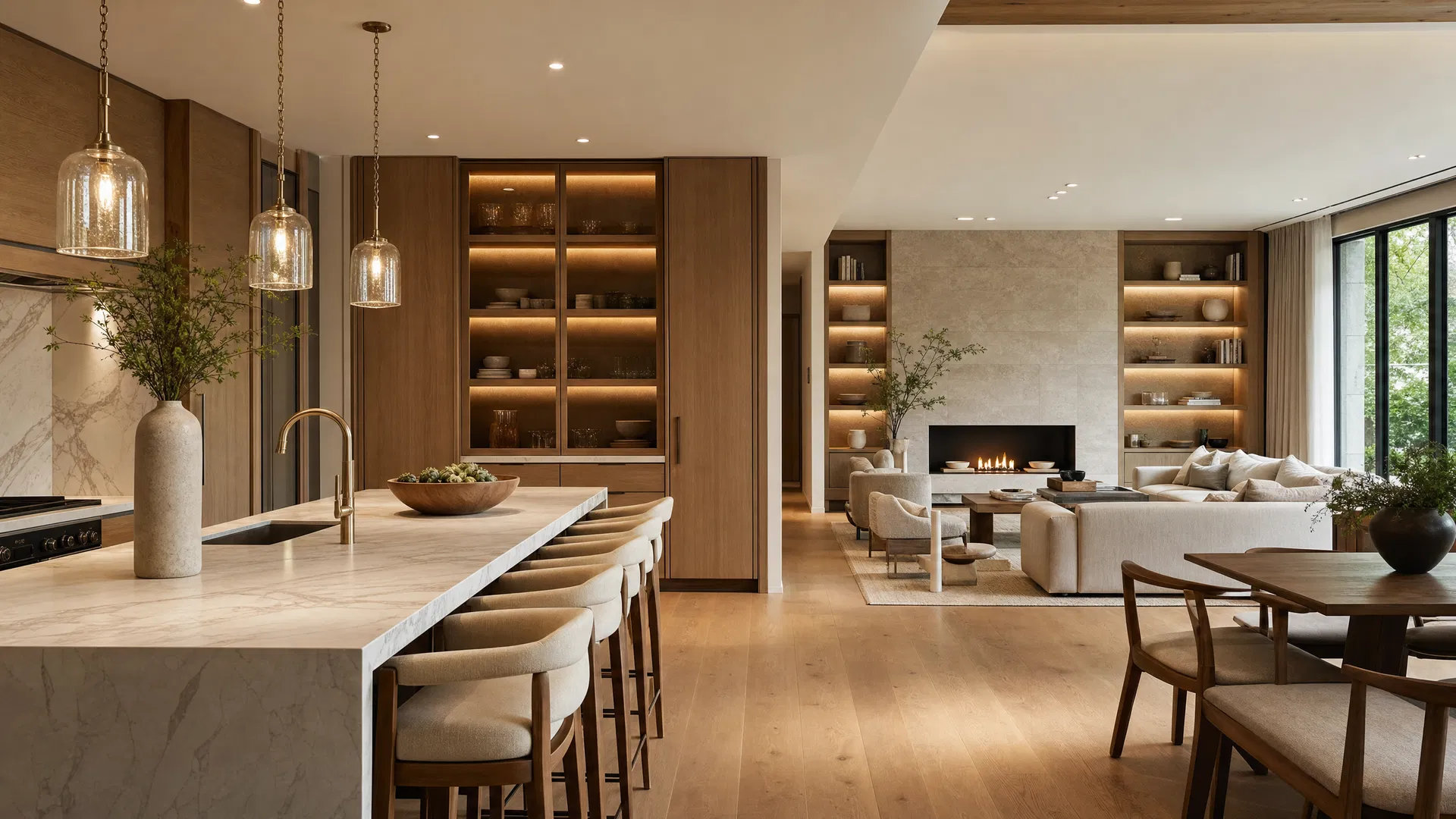 Cocina y salón de diseño tras una reforma integral